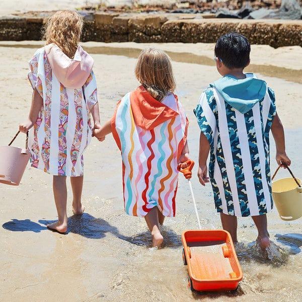 Dock & Bay KIDS Poncho Hooded Towel - Squiggle Face M (7-10yrs)-1954802359532130308