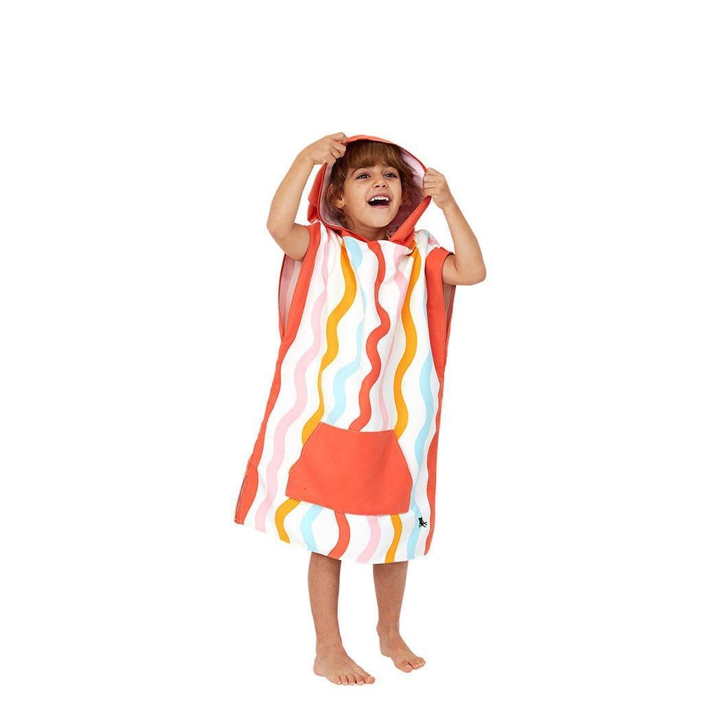 Dock & Bay KIDS Poncho Hooded Towel - Squiggle Face M (7-10yrs)-1954802359532130311