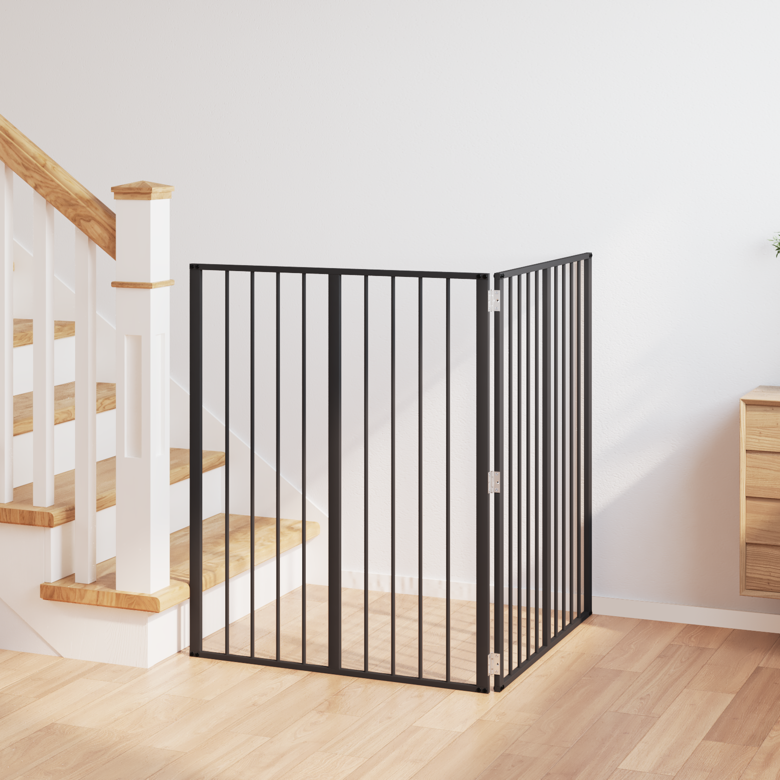 Dog Gate 2 pcs Black 80 x 100 cm Galvanised Steel