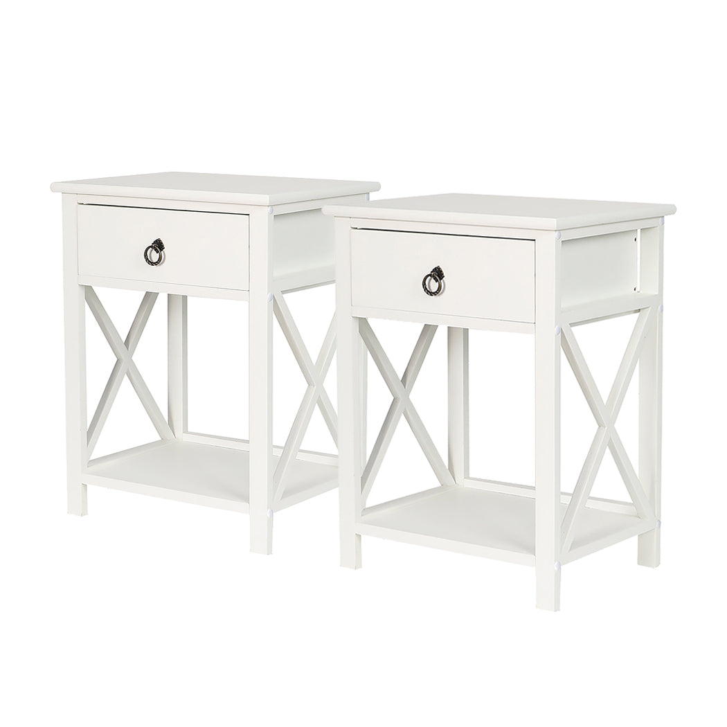 Levede 2x Bedside Tables Drawers Side-1954802691297382400