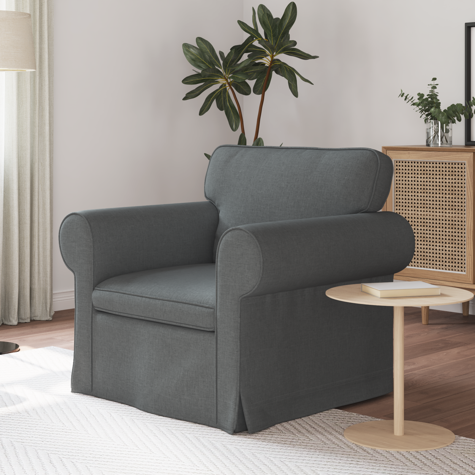 Sofa Dark Grey 95 x 82 x 80 cm Fabric
