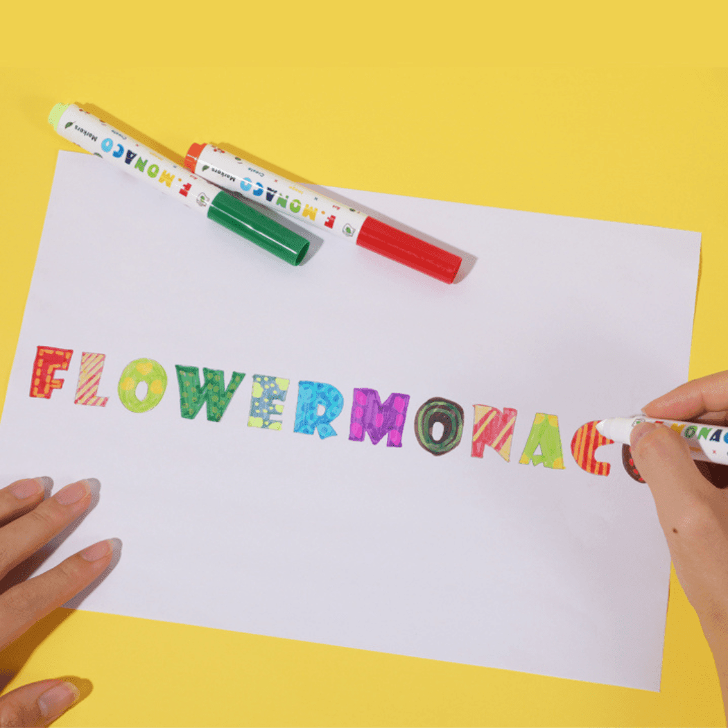 Flower Monaco Round Washable Marker 12 Colours-1910112117307084802