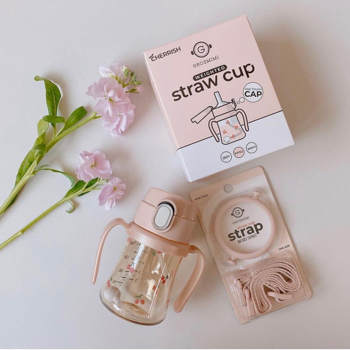 Grosmimi Straw Cup Strap Pure Lavender-1910112433339502592