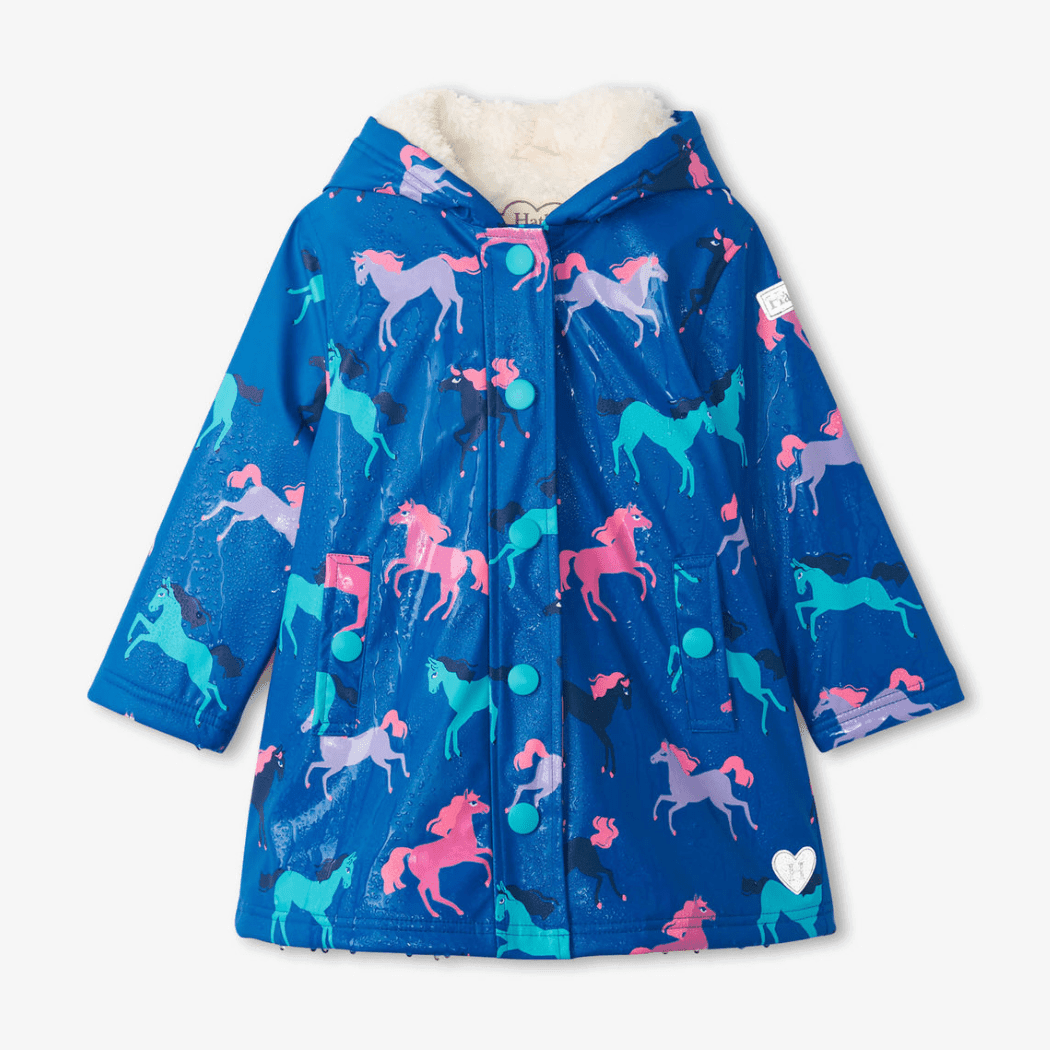 HATLEY Sherpa Lined Splash Rain Jacket | Prancing Horses Size 3-1910112140325425154