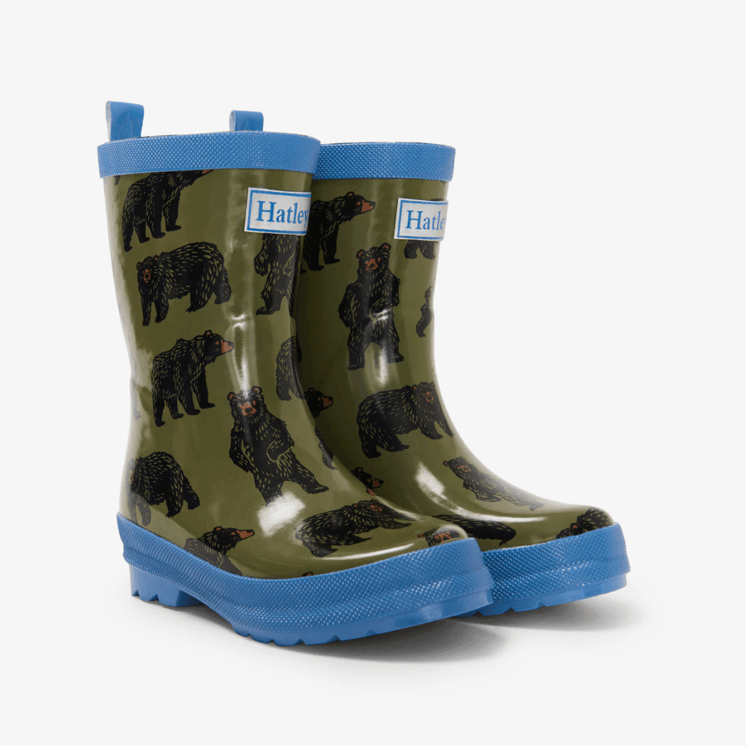 HATLEY Shiny Kids Rain Boots | Wild Bear size 5-1954803042410958848