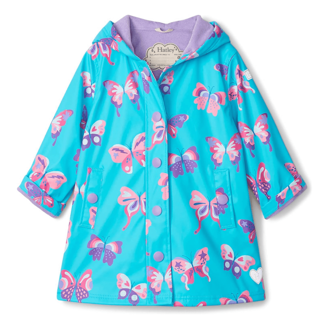 HATLEY Splash Rain Jacket | Doodle Butterflies Size 2-1910112163398291456