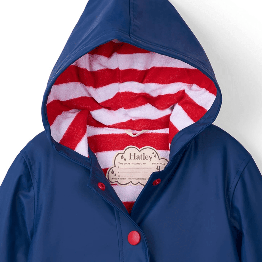 HATLEY Splash Rain Jacket | Navy & Red Size 4-1910112163247296513