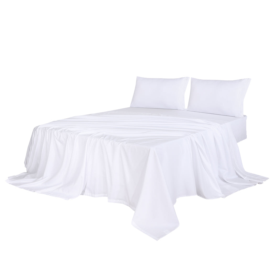 Dreamz 4pcs King Size 100% Bamboo Bed Sheet Set in White Colour-1954802920130220032