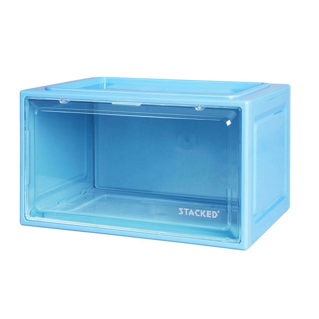 Stacked Sneaker Display Case Shoe Storage Blue-1954802601744797696