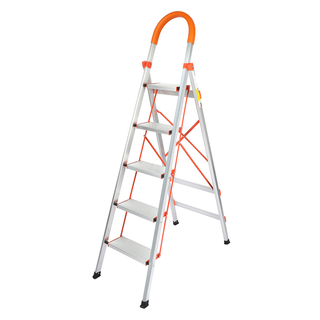Traderight 5 Step Ladder Folding Aluminium-1954802743285780480