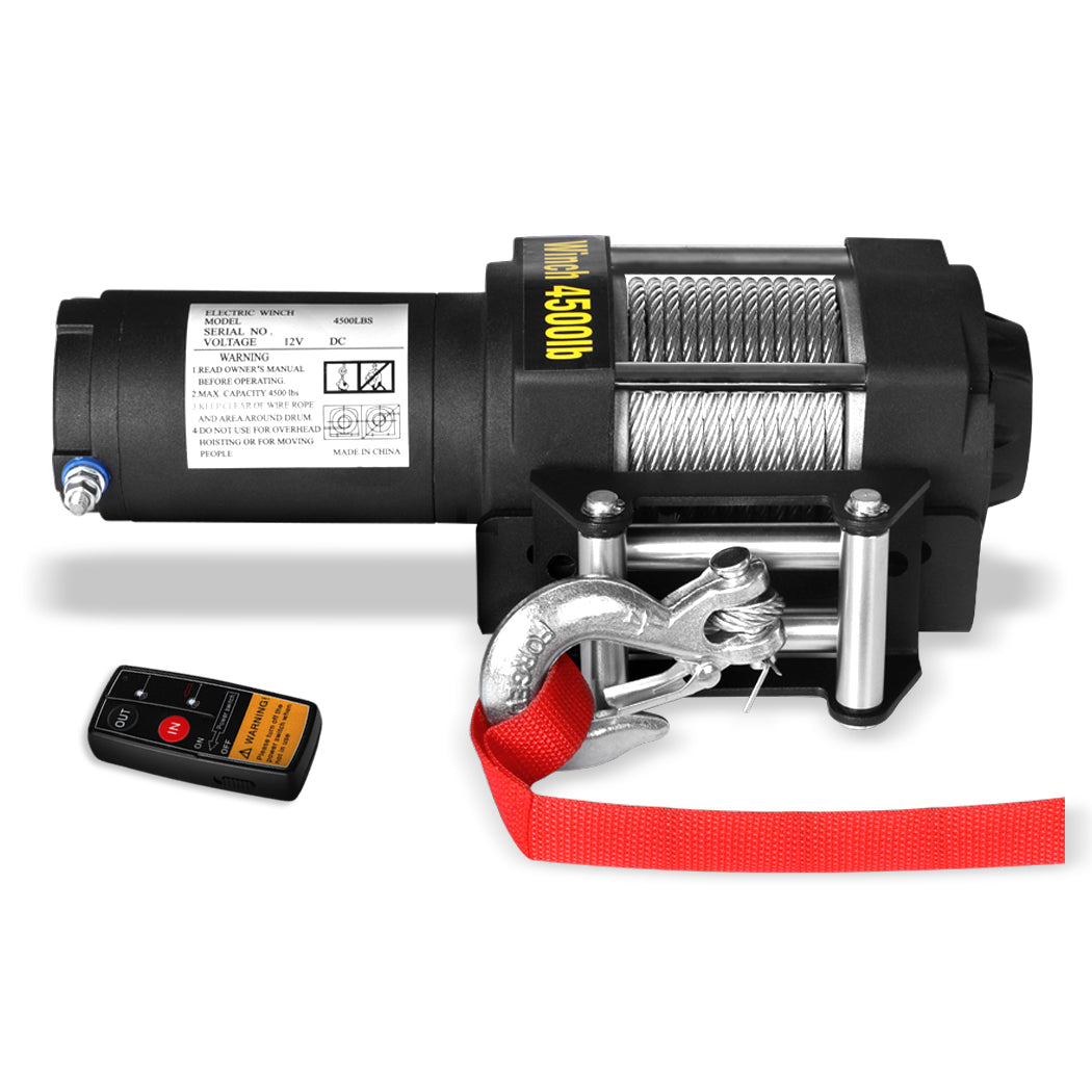 Electric Winch 4500LBS/2041KG 12V Wireless-1954802955660169216
