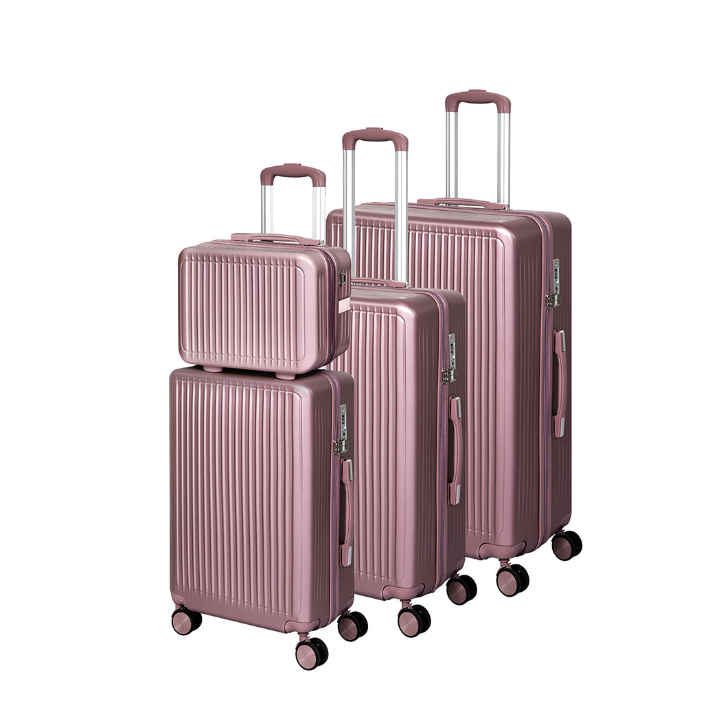 Slimbridge Luggage Suitcase Trolley Rose gold 4pc 14"+20"+24"+28"-1954802820972679168