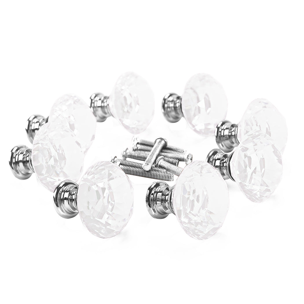 16 Pcs Clear Crystal Knobs Diamond 40mm Large Transparent-1954802684691353600
