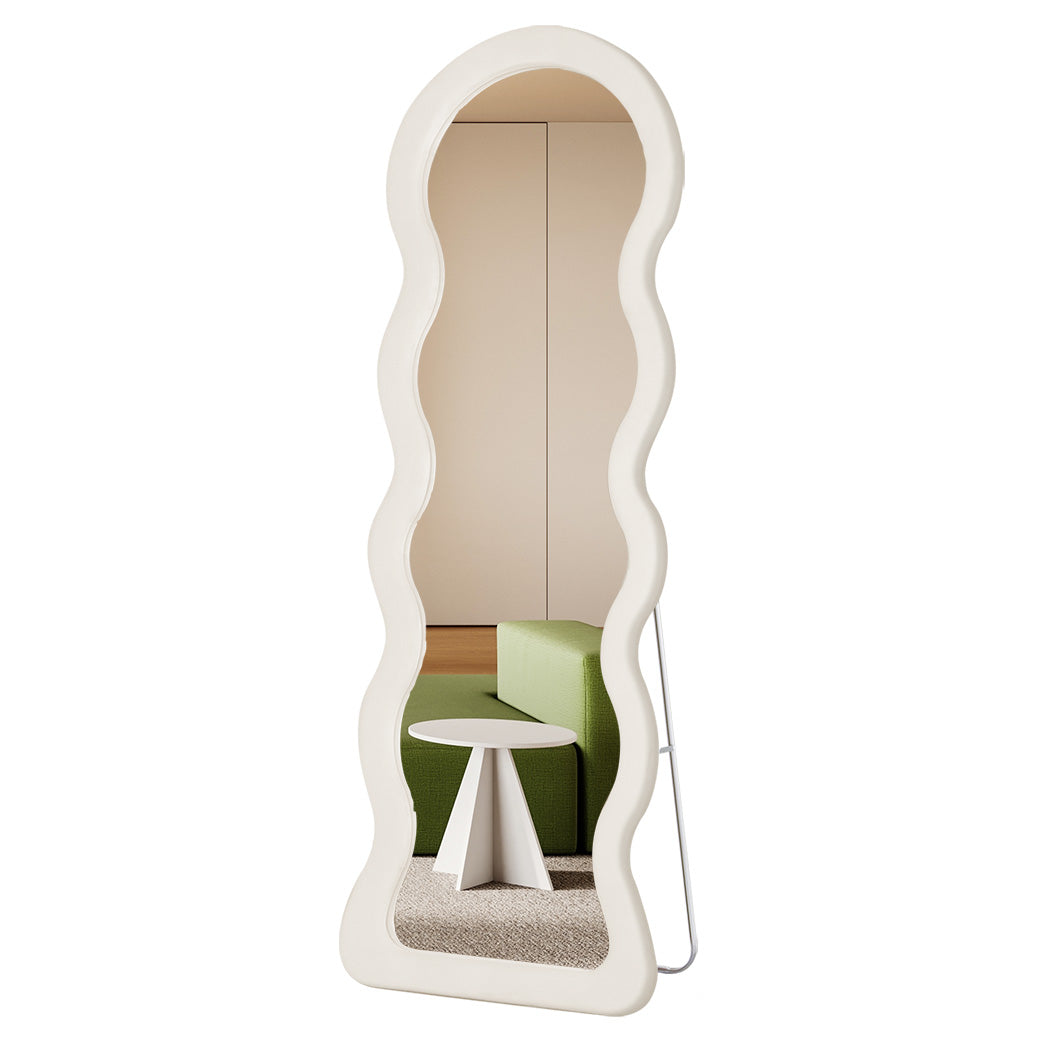 Flannel Wavy Framed Full Length Mirror-1954802411386310656