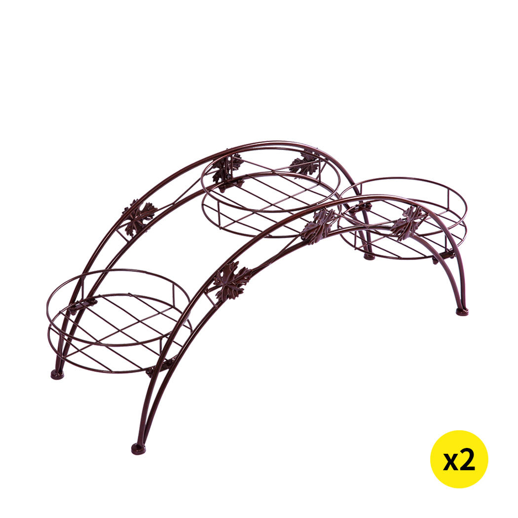 2X Plant Stand Outdoor Indoor Metal Bronze-1954802660351807488