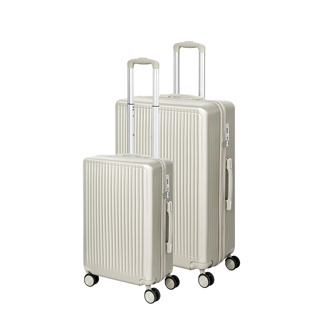 Slimbridge Luggage Suitcase Trolley White 2pc 20"+28"-1910112844922359808