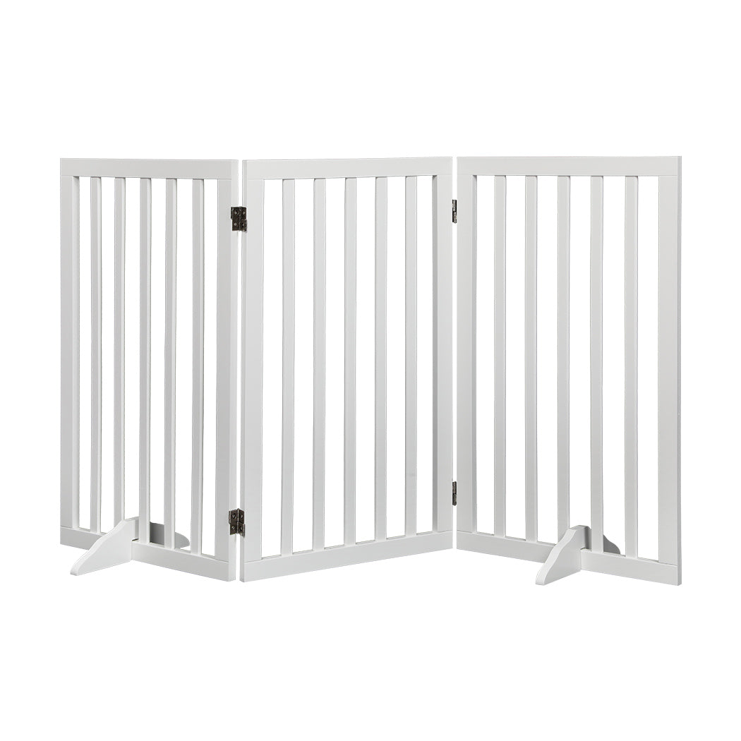 PaWz Wooden Pet Gate Dog Fence Safety White 400x 3MM-1954802528684216320