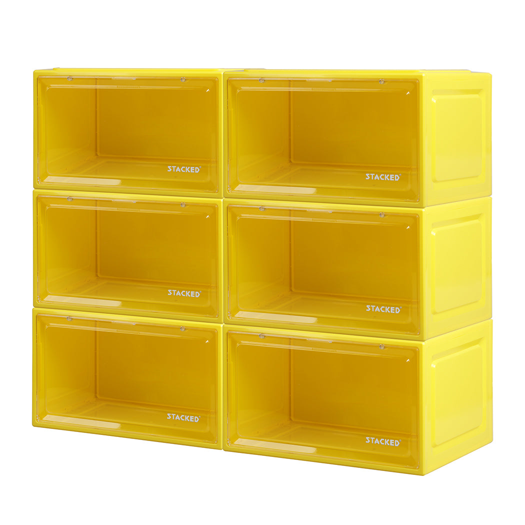 Stacked Sneaker Display Case 6x Clear Yellow-1954802602629795840