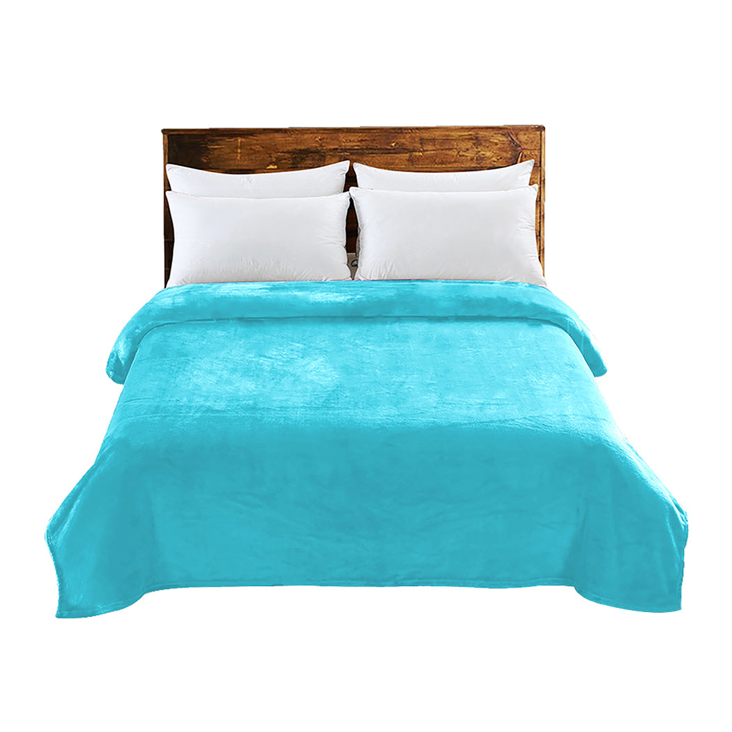 DreamZ 320GSM 220x160cm Ultra Soft Mink Teal Single-1910113218358022144