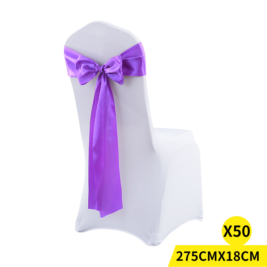 50x Satin Chair Sashes Cloth Cover Wedding Lavender-1954802695051284480