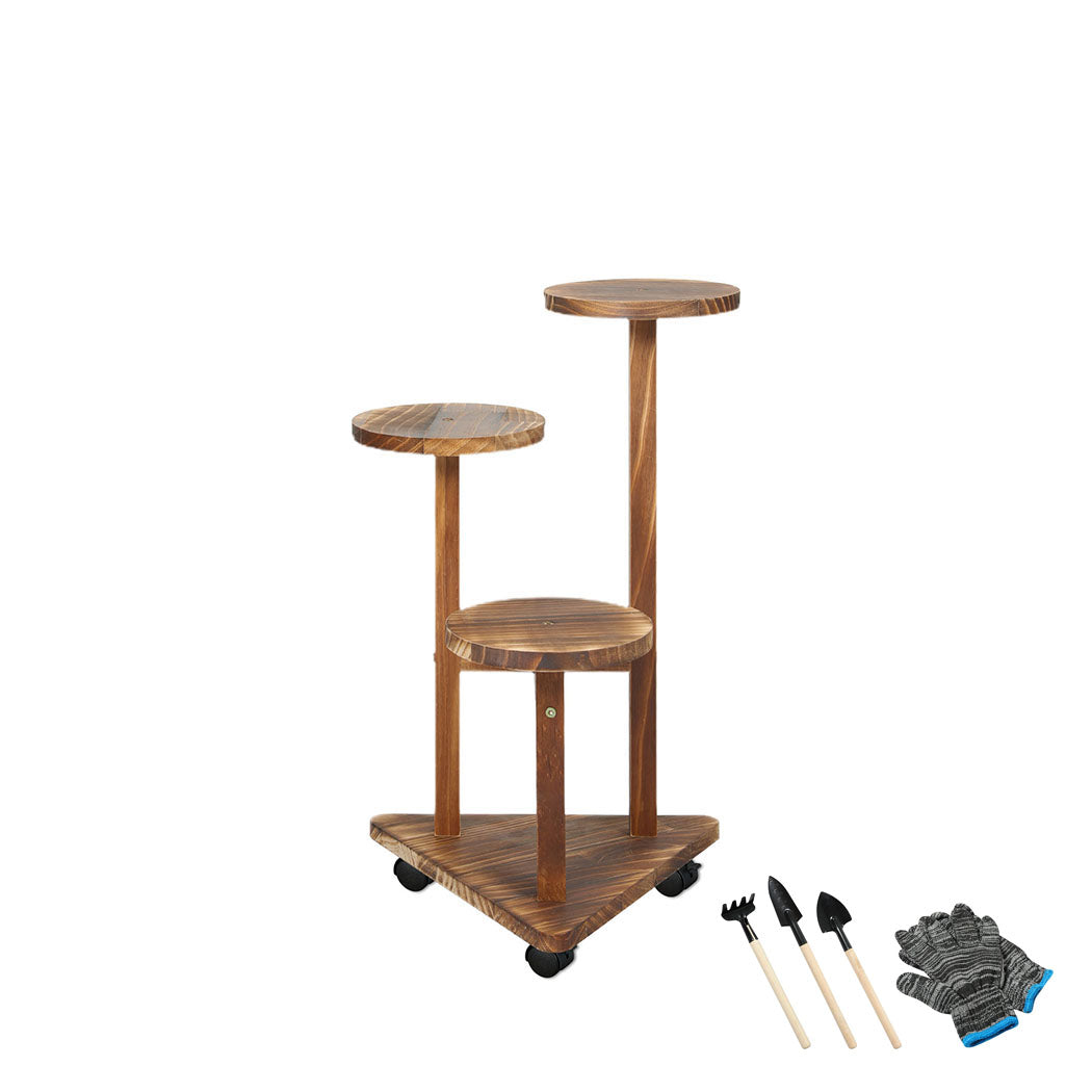 Levede 3-Tier Plant Stand Wood Wooden-1910112311113289728