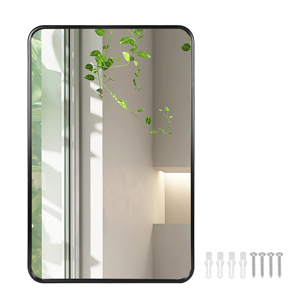 Yezi Wall Mirror Rectangle Bathroom Black-1954803007170416640