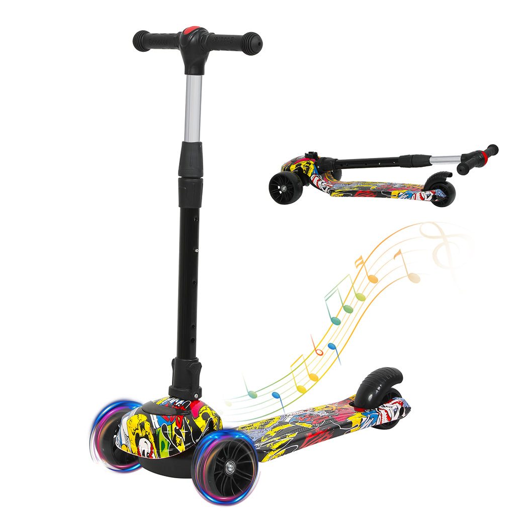 Bopeep Foldable Kids Scooter LED Music Blue-1954802362602360832