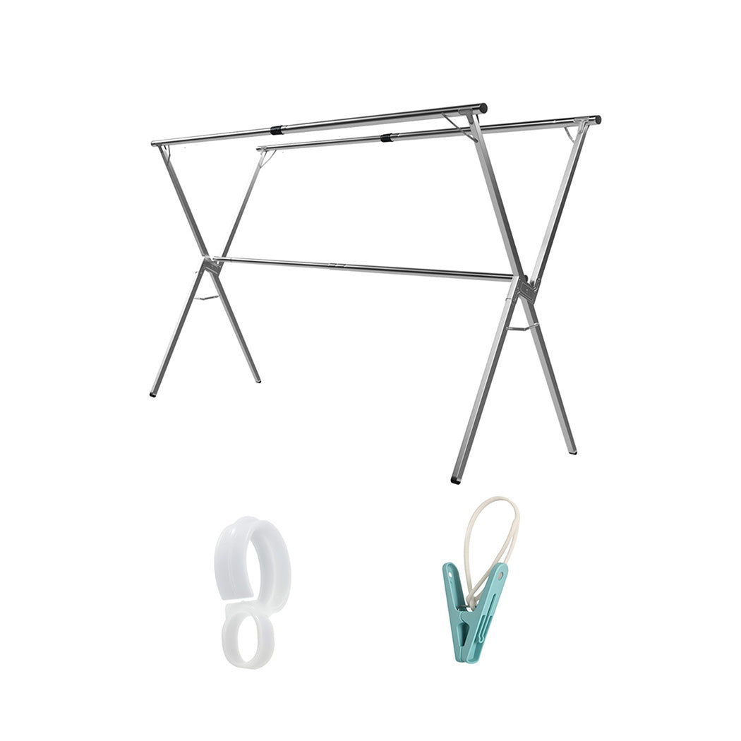 Levede Adjustable Clothes Drying Airer Foldable 150-240cm-1973193572329066496