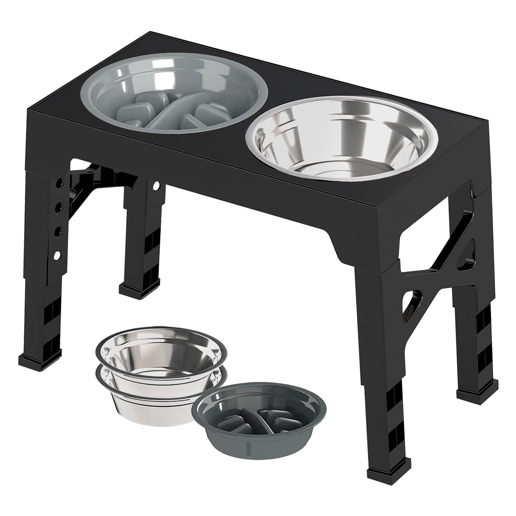 PaWz Elevated Dog Bowls 2 Stainless Steel Bowls and 1 Slow Feeder Bowl-1973193549021319168