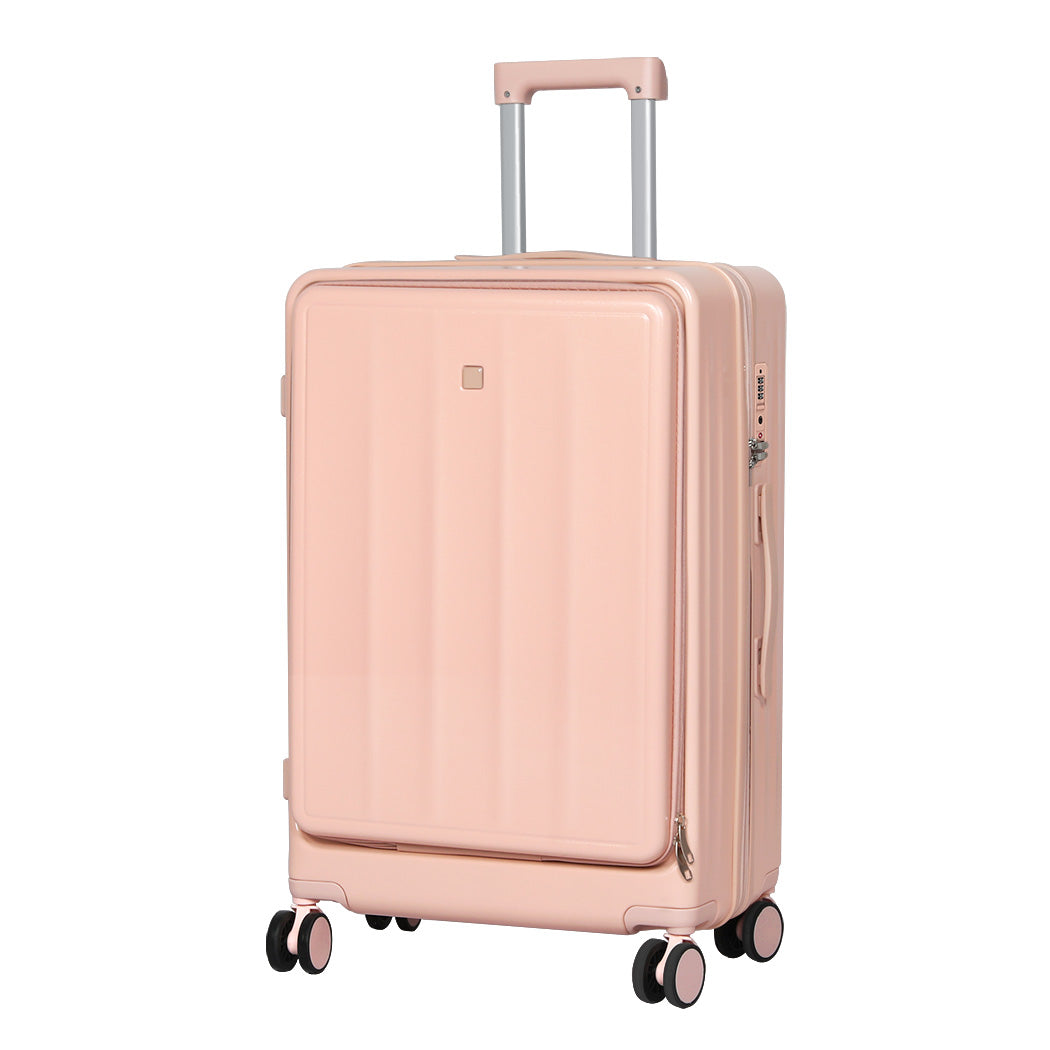 Slimbridge 24" Luggage Trolley Travel Hard Pink-1954802419594563584