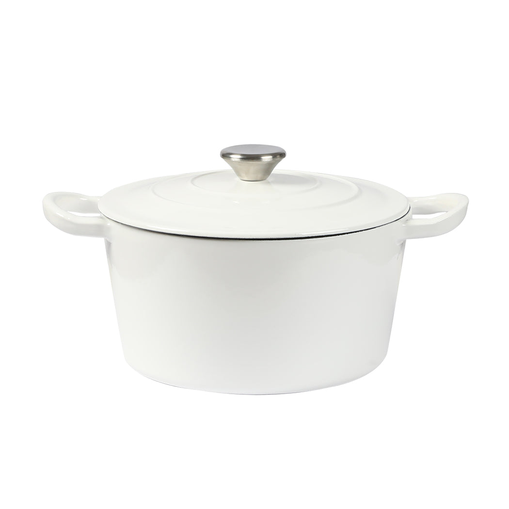 TOQUE 4L Enamel Dutch Oven Pot in White Colour-1954802796066902016