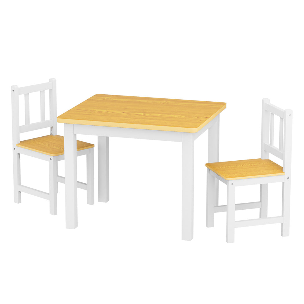 Bopeep Kids Table and Chairs Set Wooden 3PCS Study Play-1954802474082766848