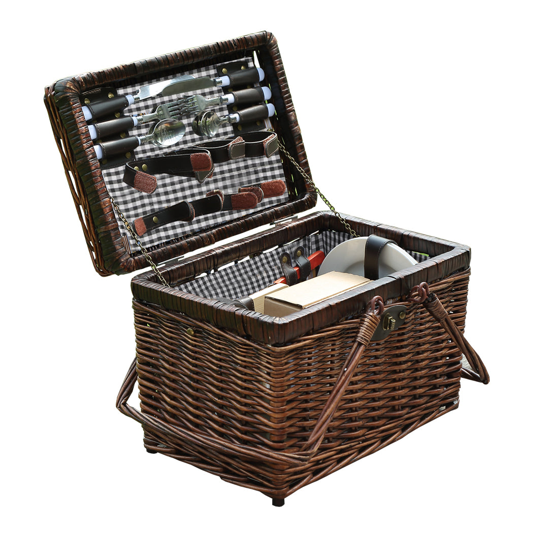 4 Person Picnic Basket Set Outdoor Baskets-1954802901683671040