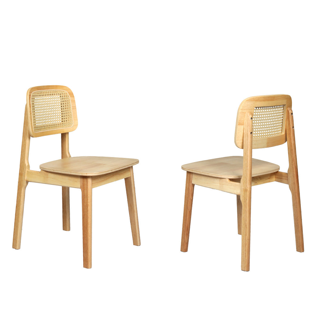 Levede 2x Rattan Dining Chair Wooden Kitchen Chair-1954802451378999296