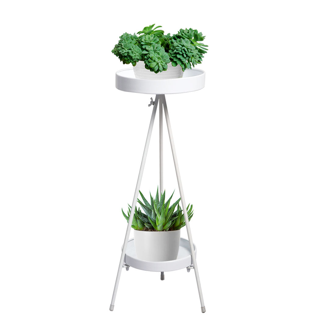 Levede Plant Stand 2 Tiers Outdoor Indoor White Large-1954802668392288256