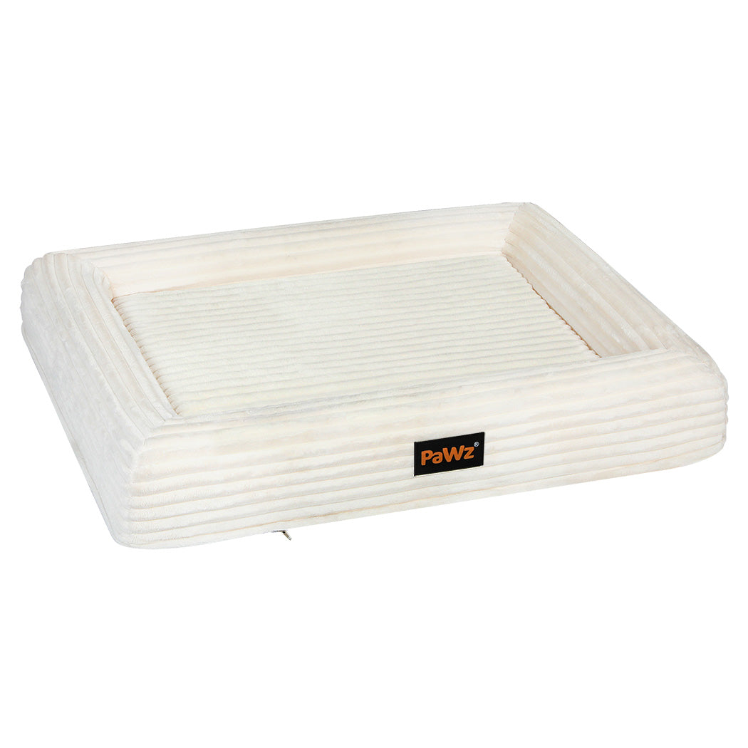 Pawz M Size Orthopedic Dog Bed with Corduroy Removable Cover Waterproof Washable Beige-1973193547834331136