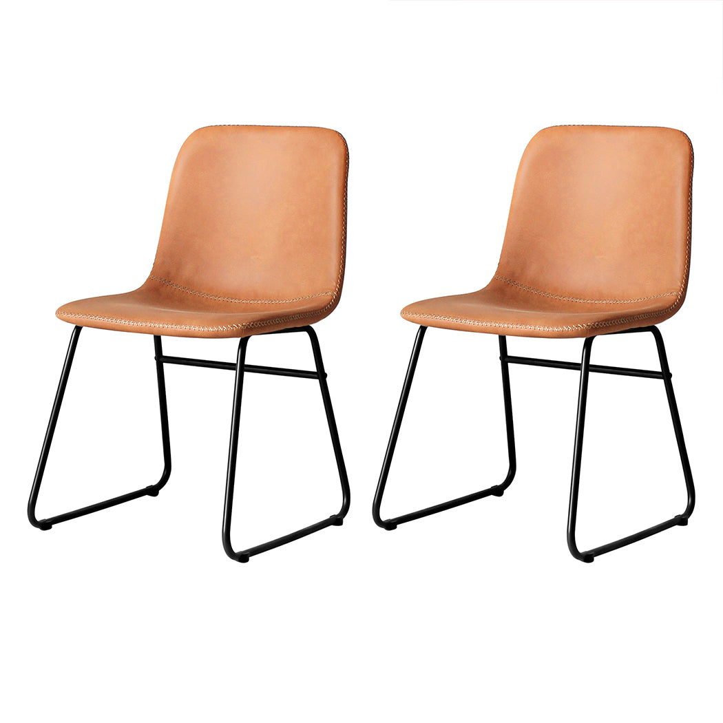 Levede 2x Dining Chairs Kitchen Table Brown-1954802996776931328