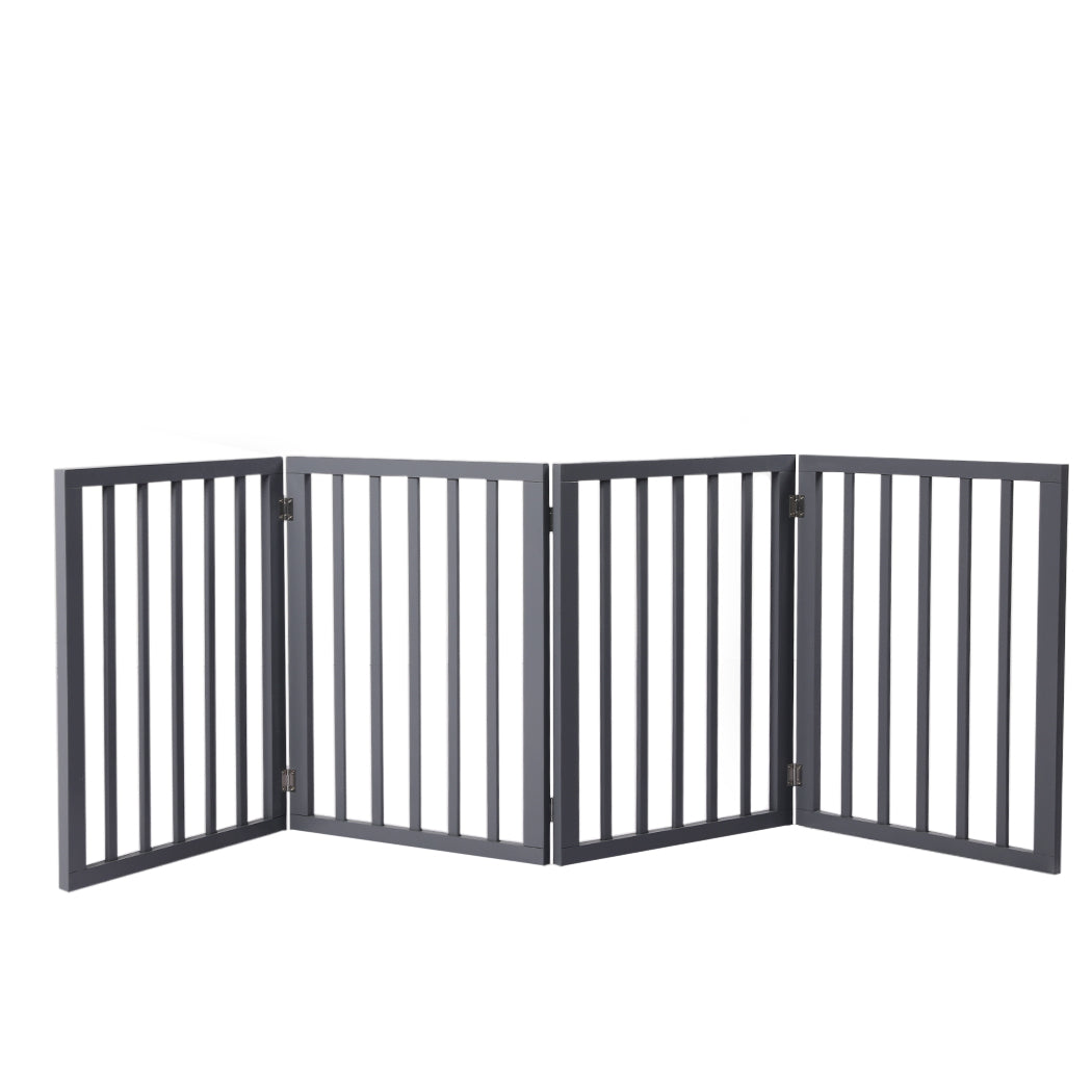 Wooden Pet Gate Dog Fence Retractable Grey 600x 3MM-1954802529044926464