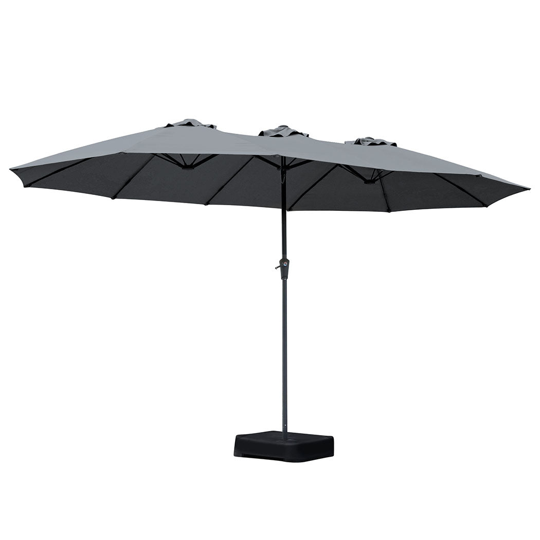 Centra 4M Double-sided Patio Umbrella Outdoor Umbrella Base Stand Grey-1954802422492827648