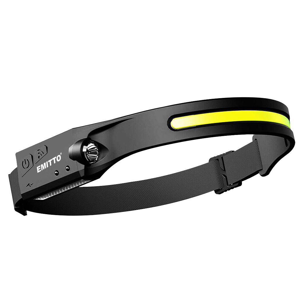 EMITTO COB Headlamp Led Torch Camping Black-1919892862657499136