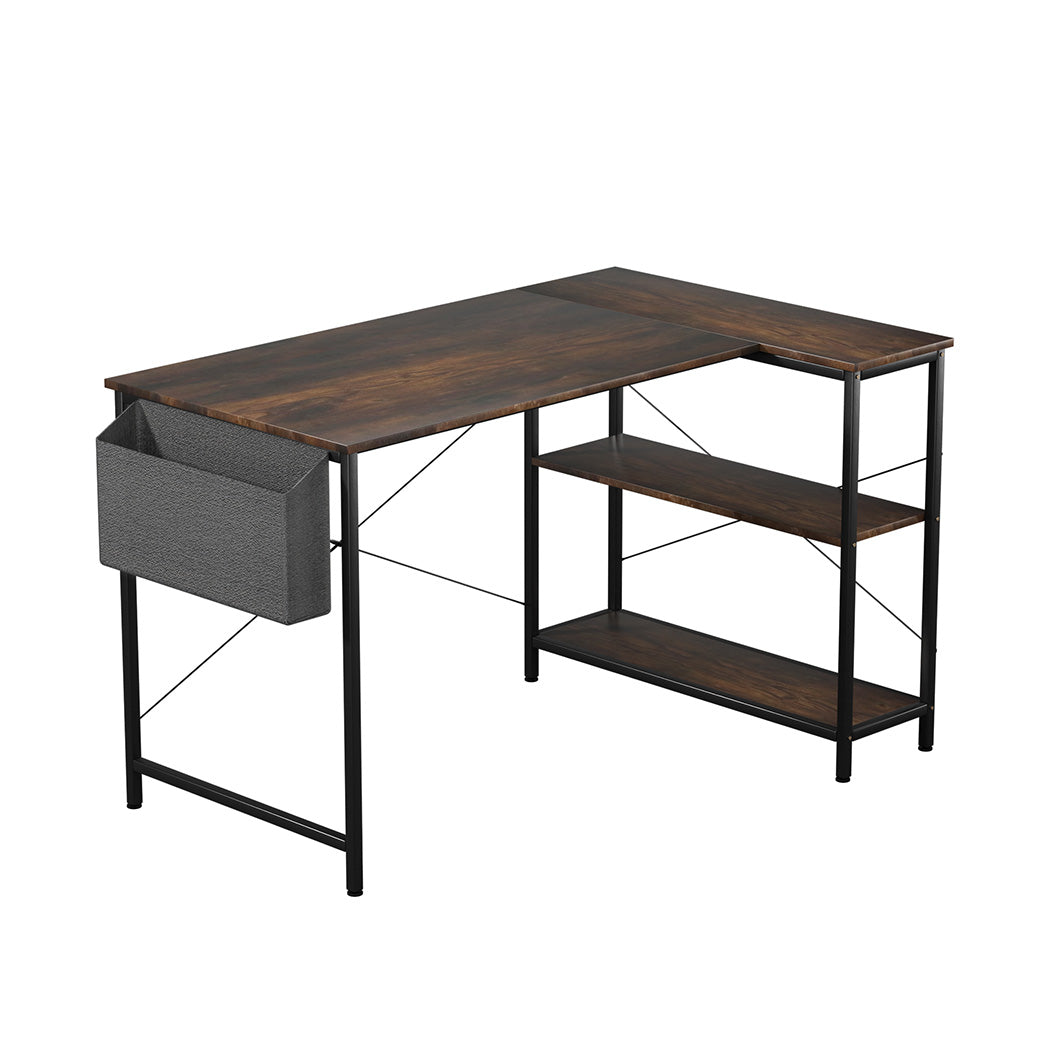 Levede L Shaped Computer Desk Corner Desk Brown-1954802381891964928