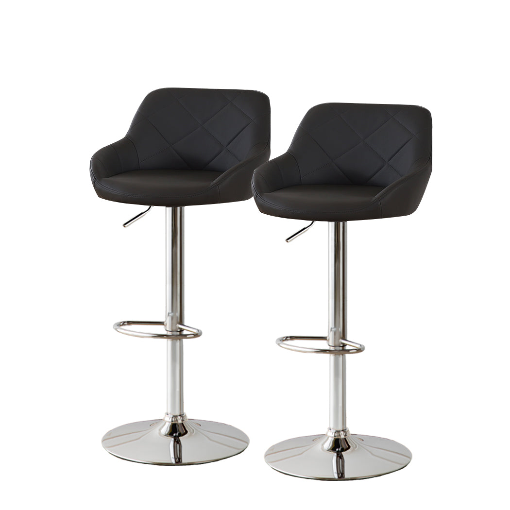 Levede 2x Bar Stools Kitchen Barstools Black-1919892919079276544