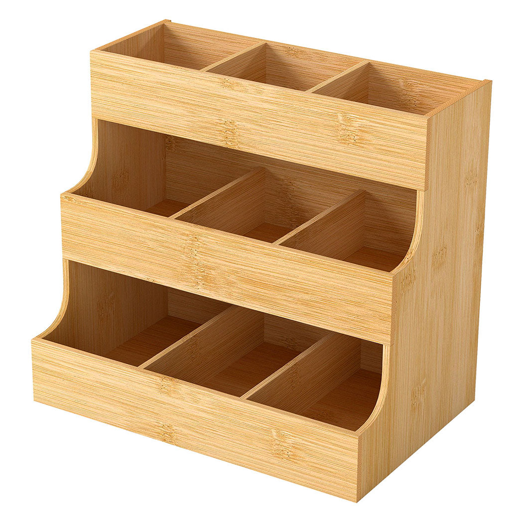 Toque Vertical Bamboo Tea Organizer Holds 180 Tea Bags-1973193601324290048