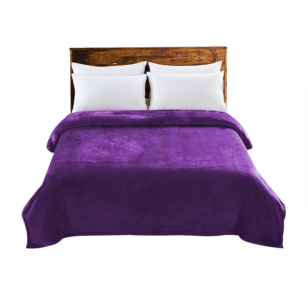 DreamZ 320GSM 220x160cm Ultra Soft Mink Aubergine Single-1954802938111201280