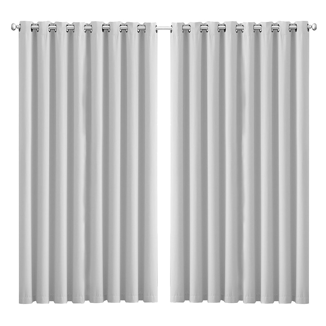 2x Blockout Curtains Panels 3 Layers Grey CD1003-300X230-GY-1910113275840958464