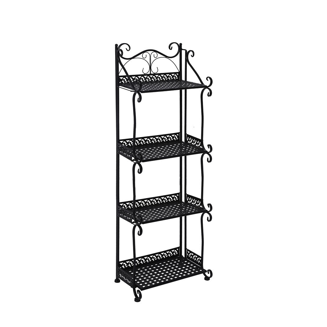 Levede Plant Stand 4 Tiers Outdoor Indoor Black-1954802668031578112