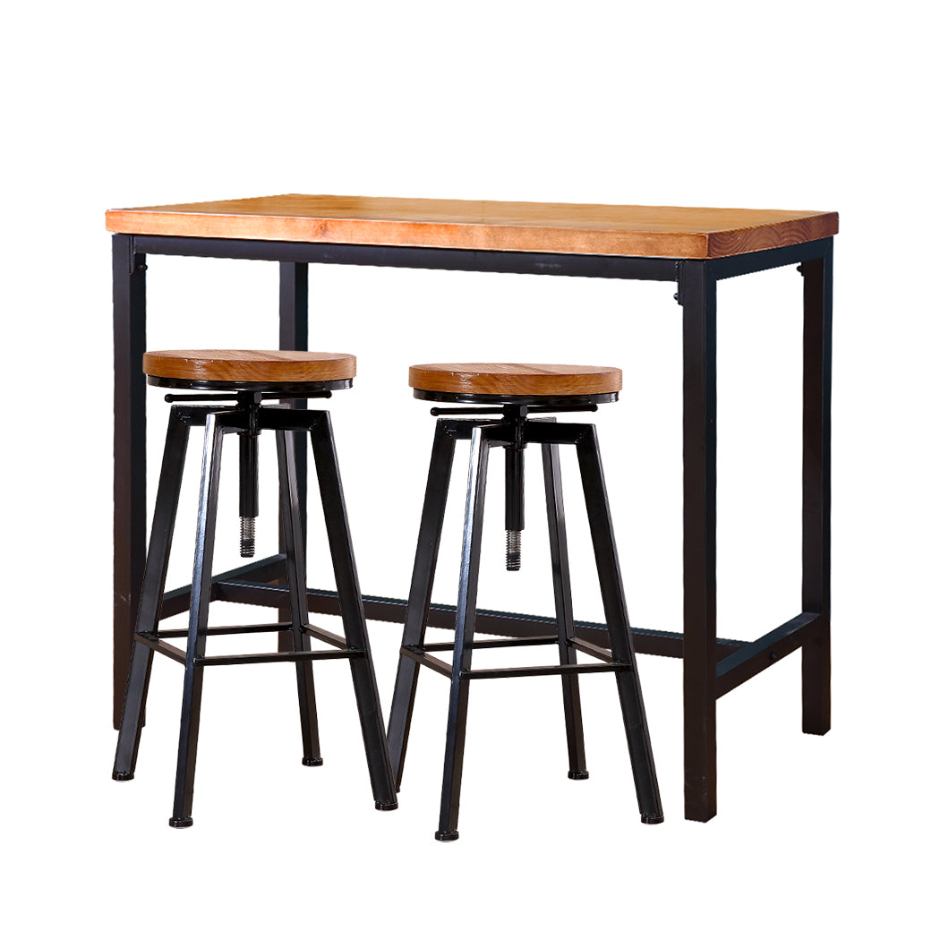 Levede 3pcs Bar Table Barstools Industrial-1954802950241128448