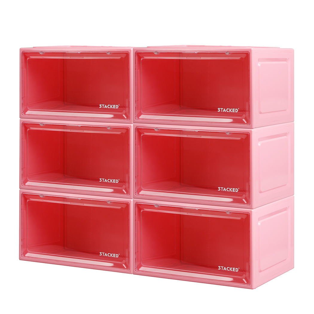 Stacked Sneaker Display Case 6x Shoe Pink-1954802602449440768