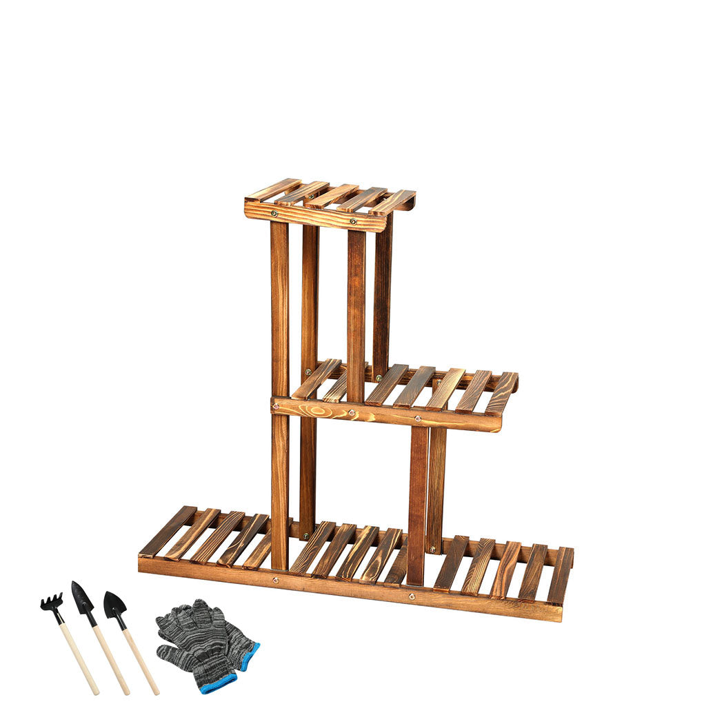 Levede 3-Tier Plant Stand Wood Wooden-1954802671563182080
