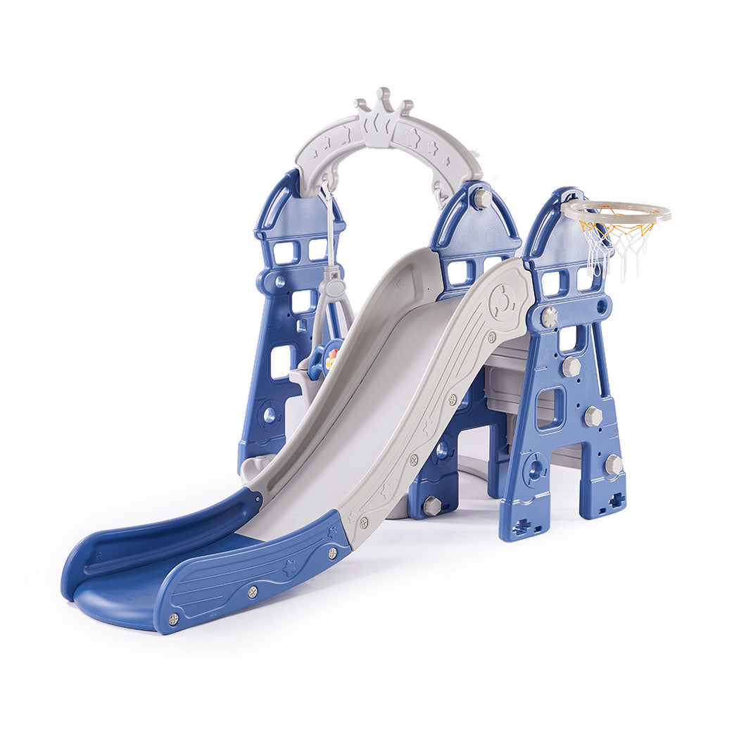 BoPeep Kids Slide Swing Basketball Ring Blue-1954802767302365184